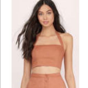 Tobi burnt orange cropped halter